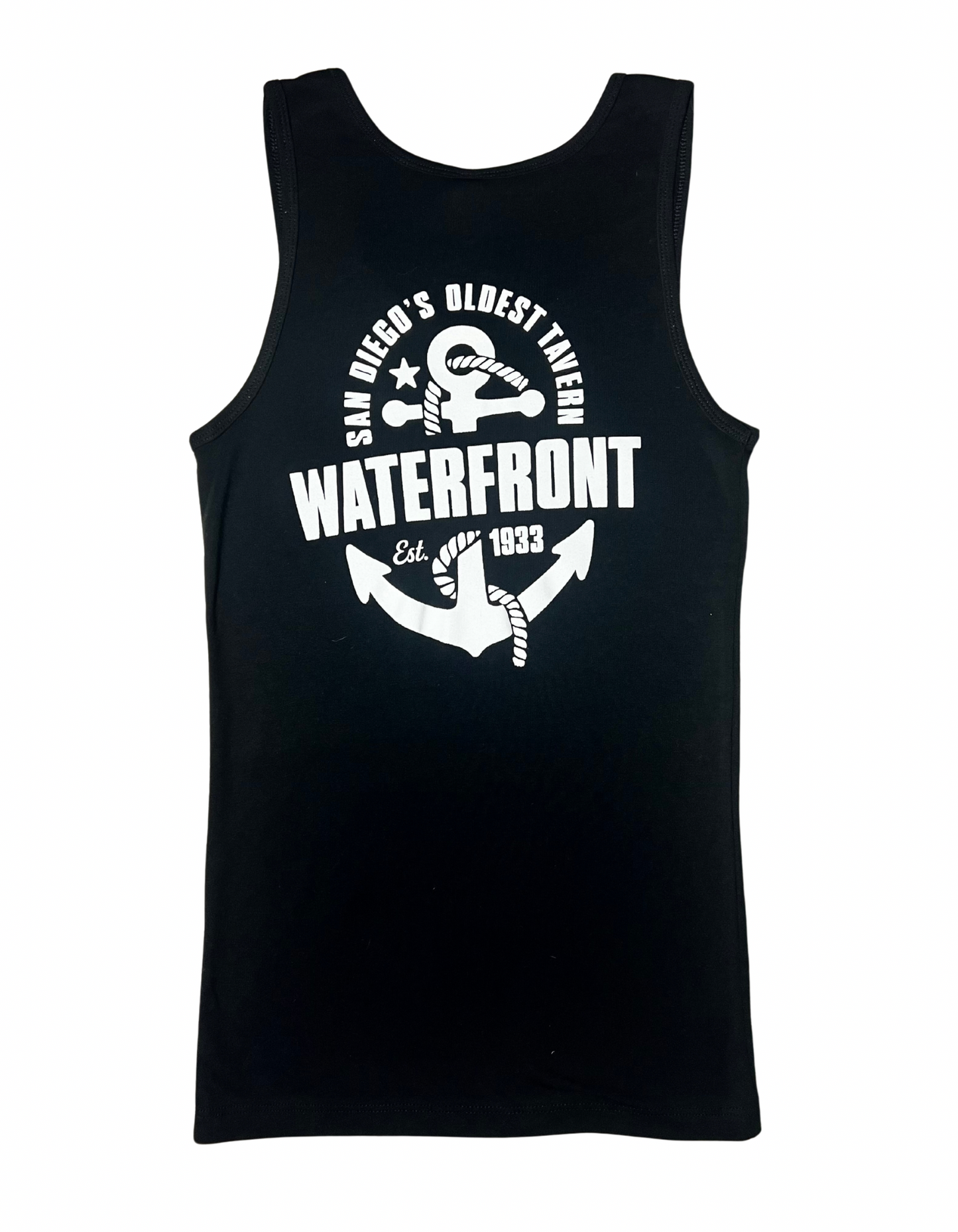 Woman's Waterfront Black Tank Top