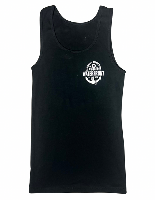 Woman's Waterfront Black Tank Top
