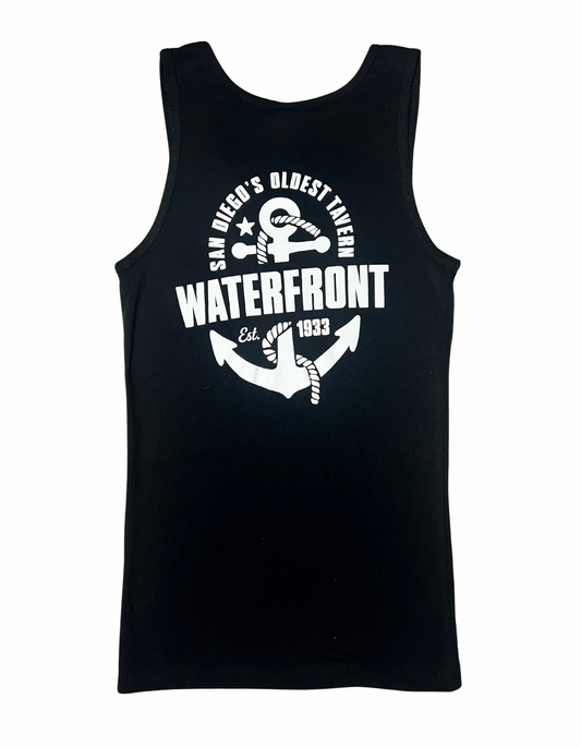 Woman's Waterfront Black Tank Top